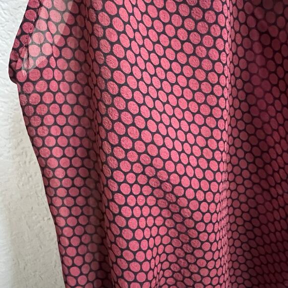 THEORY NWOT Drape Flounce Black Mulberry Silk Chiffon Mini Dress Sz M Maroon - Picture 4 of 8